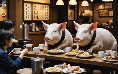 Éthique et controverse autour des cafés à cochons au Japon